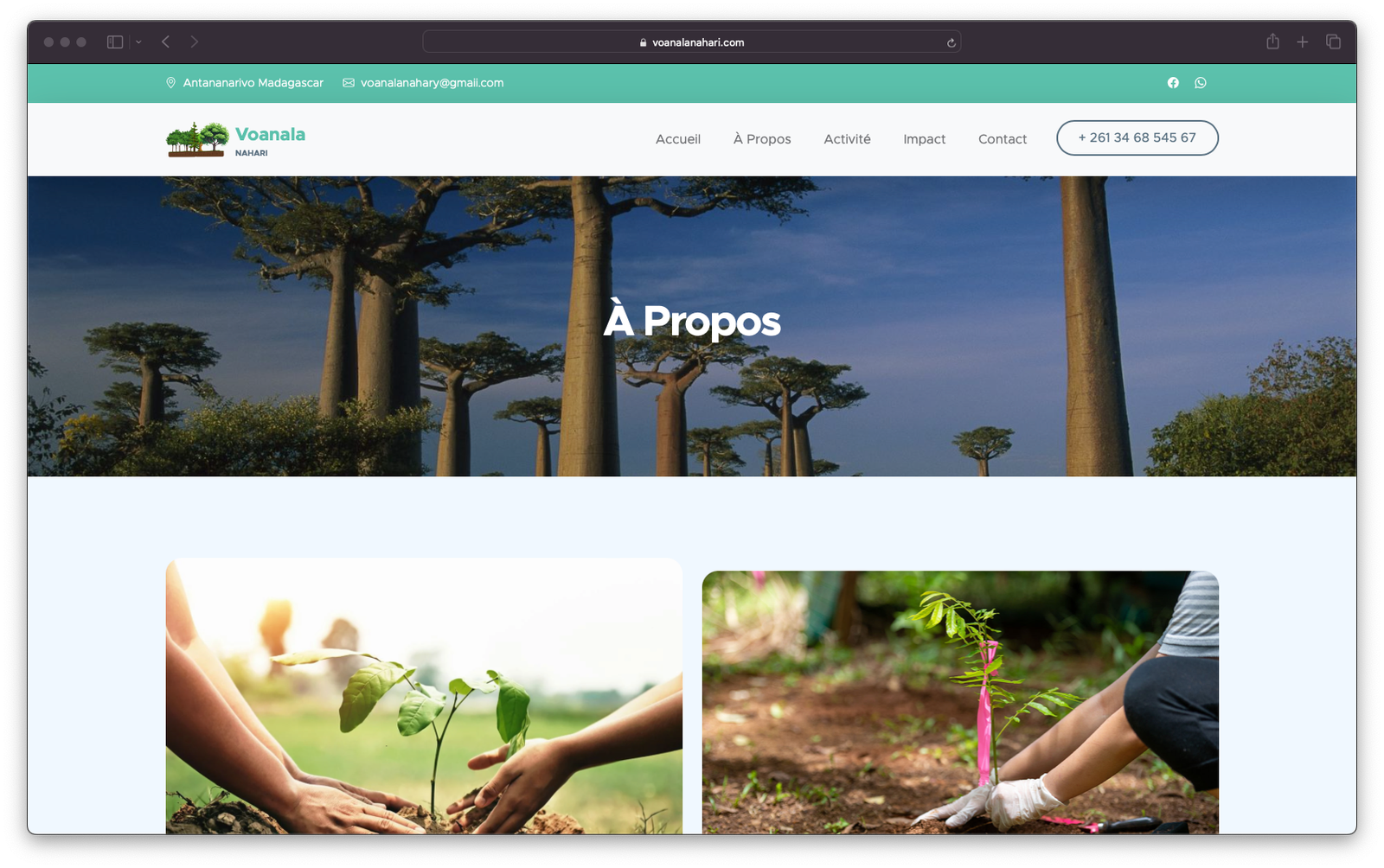 Site vitrine — Voanala Nahari, Reforestation Madagascar